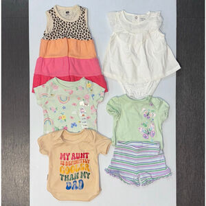 Lot of 6 Baby Girl Mixed Brands Mostly 0-3 Months 1 Size 68 Bundle Multi-color